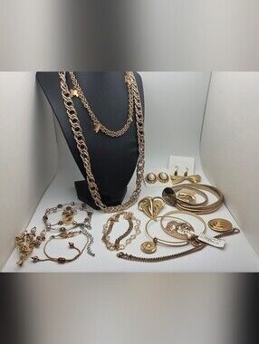VINTAGE GOLD JEWELRY LOT 16 PC Alex & Ani Lia Sophia Butterfly Dolphin Brooches